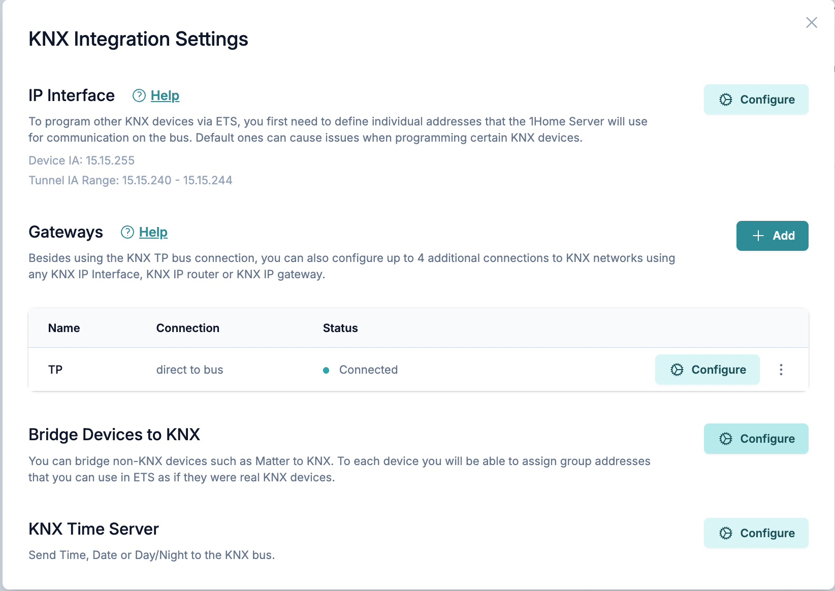 Position des KNX Mappers unter Einstellungen → Integrationen → KNX