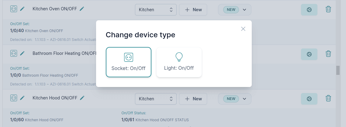 Change device type