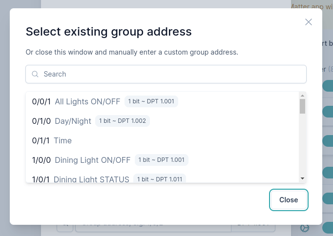 Group address selector
