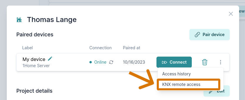 KNX remote access navigate