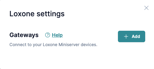 Loxone settings menu