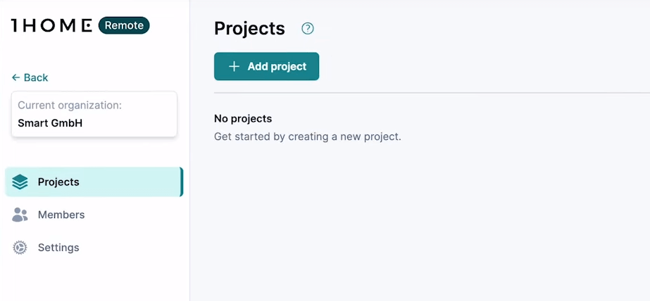 Projects empty