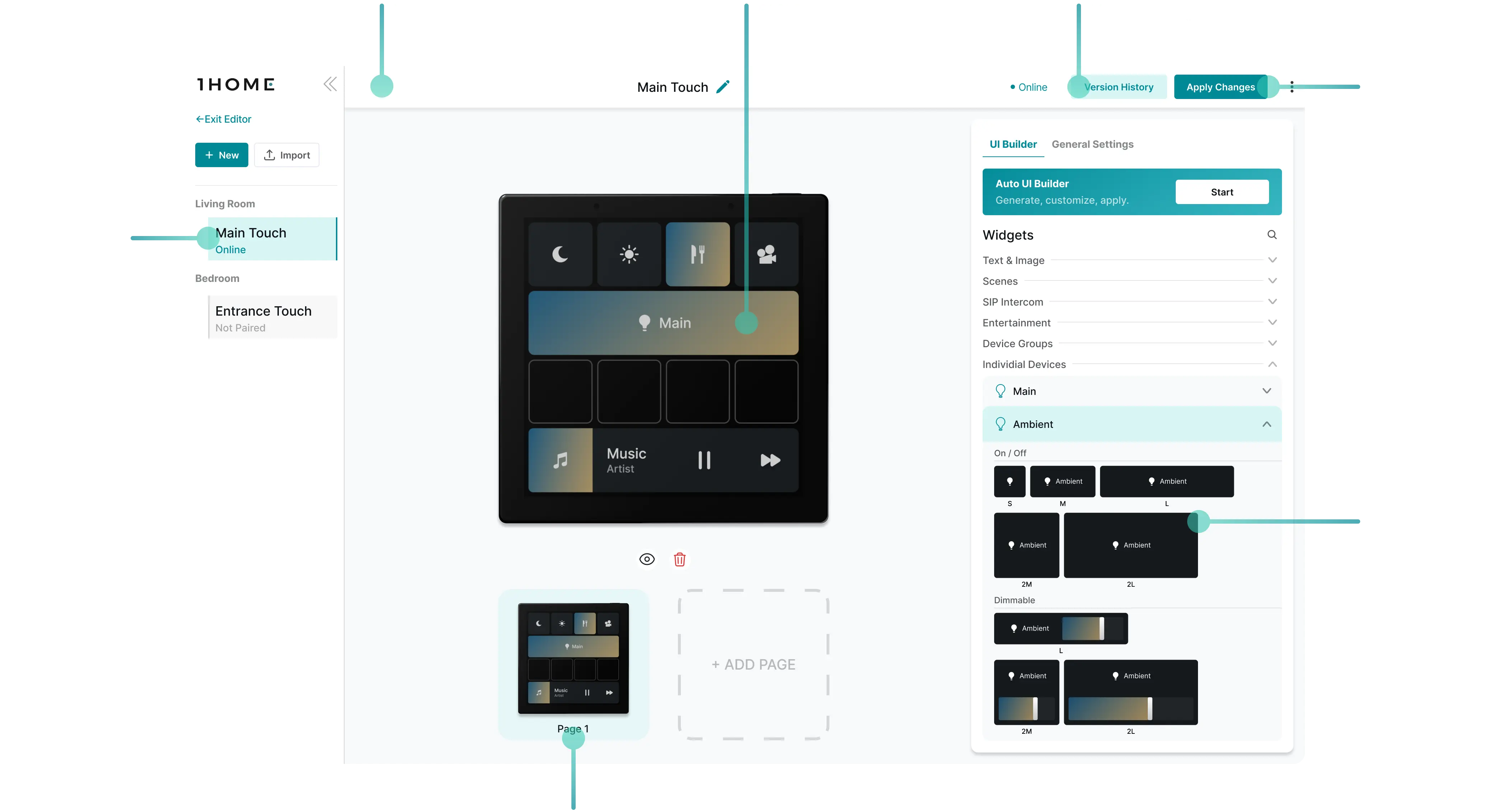 1Home Touch | Unbegrenzte Anpassungsmöglichkeiten