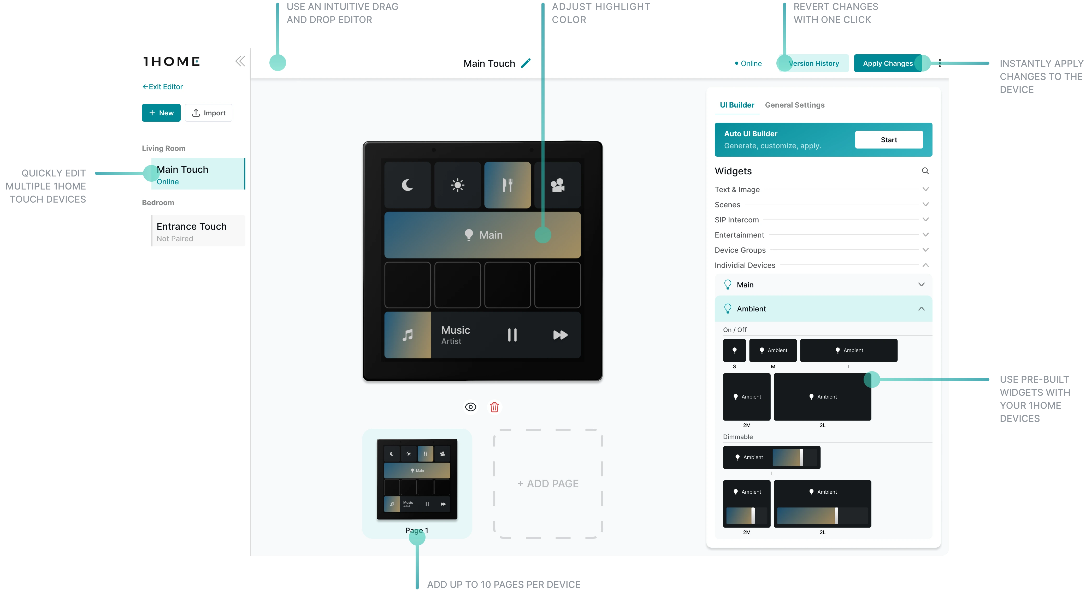 1Home Touch Auto-Layout Builder
