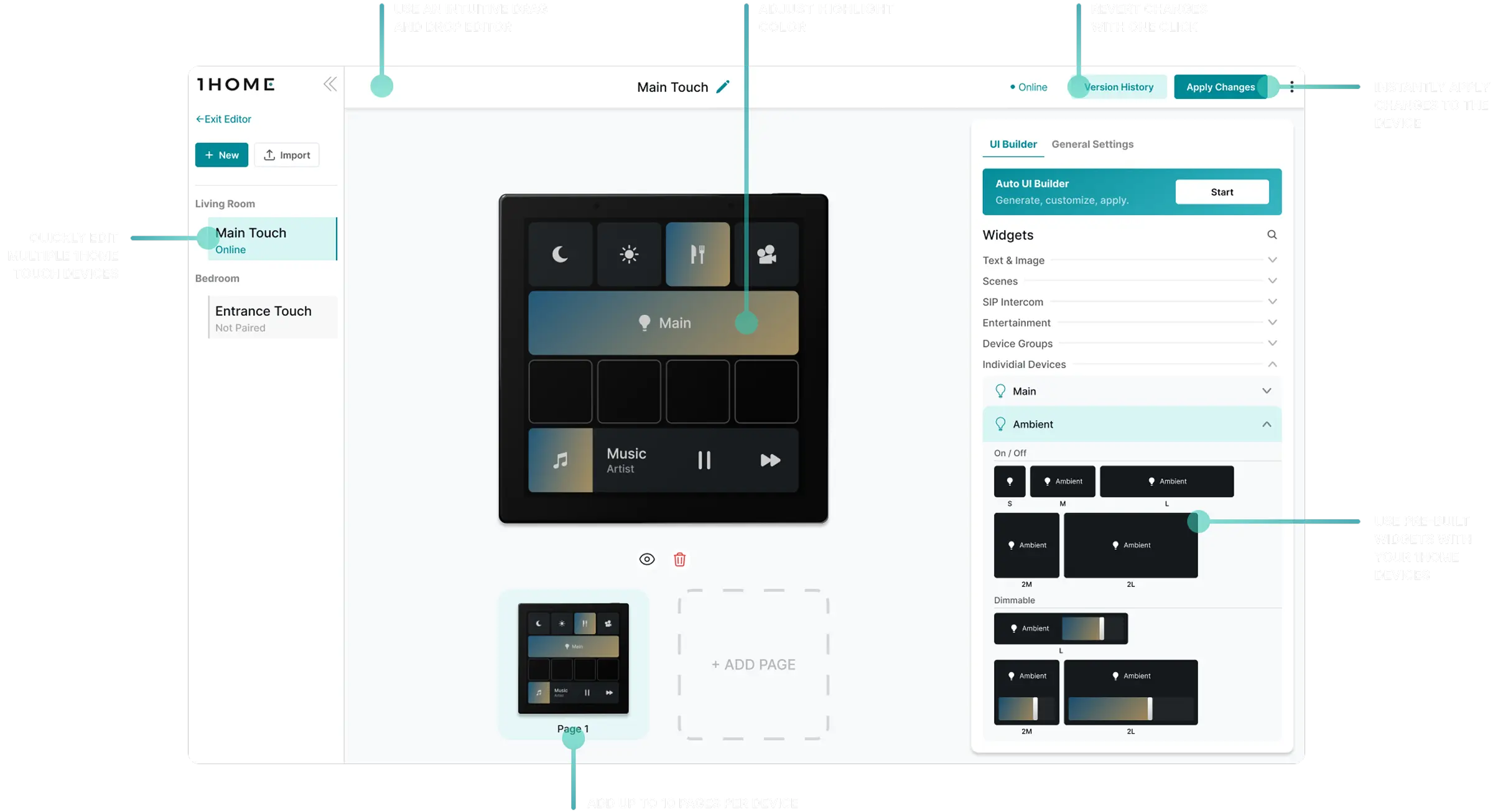 1Home Touch endless customization