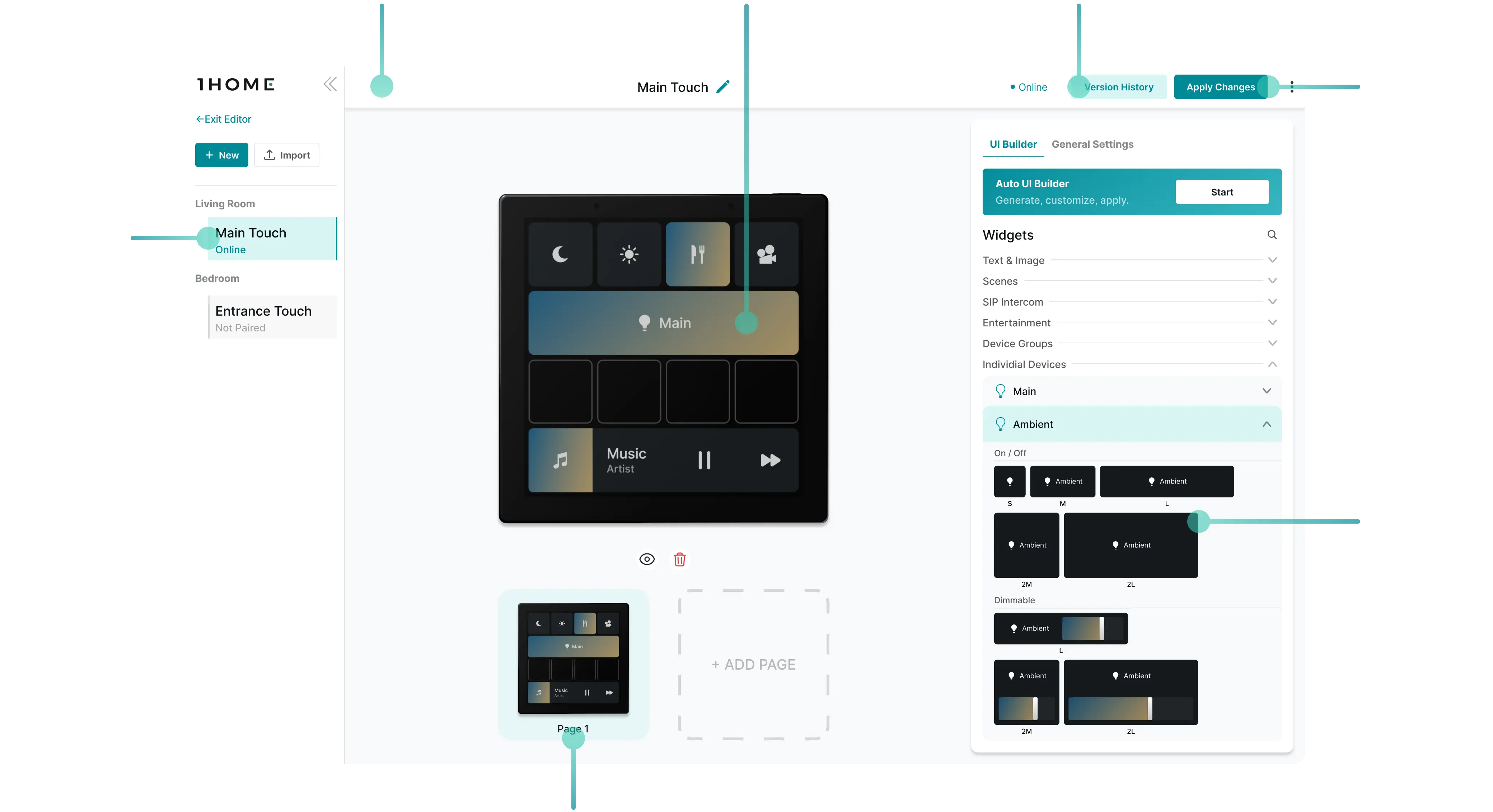1Home Touch eindeloze aanpassing